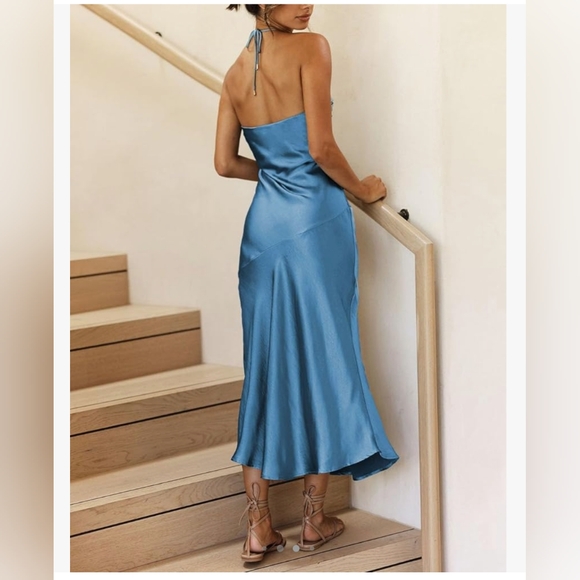 Vubiya Summer Satin Tube top midi dress size XL - Picture 2 of 7